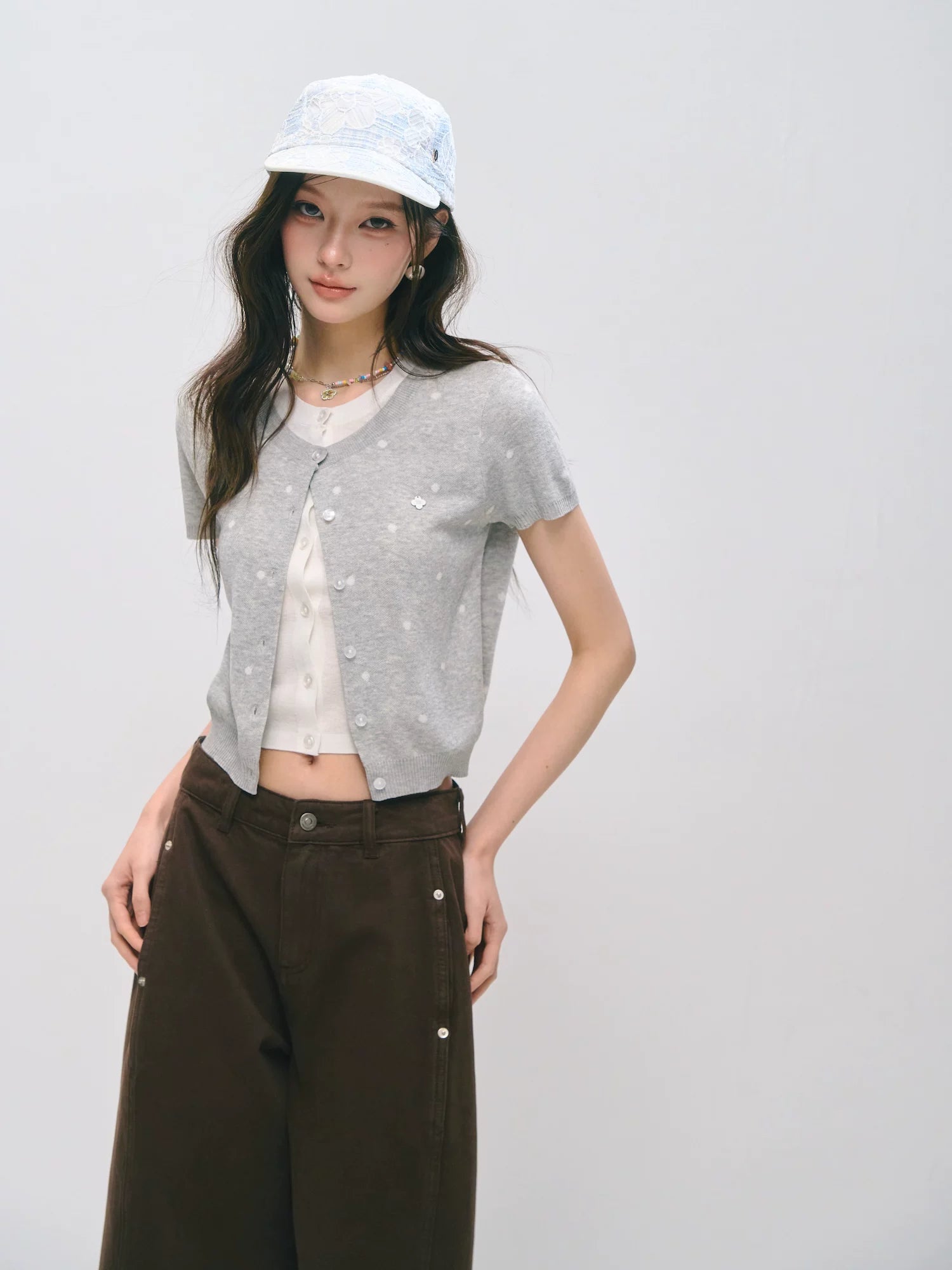 Deconstructed Panel Wide-Leg Bermuda Denim Shorts