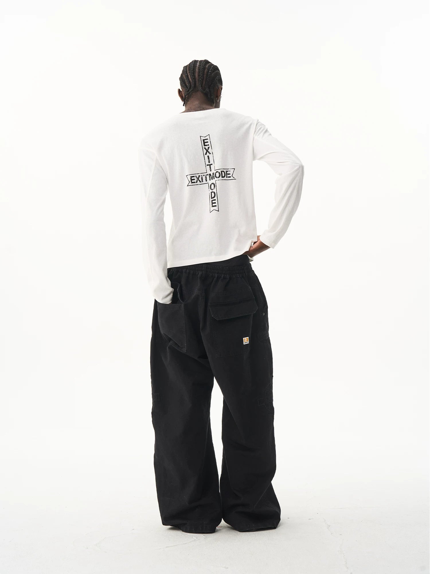 Vintage Washed Embroidered Workwear Baggy Pants