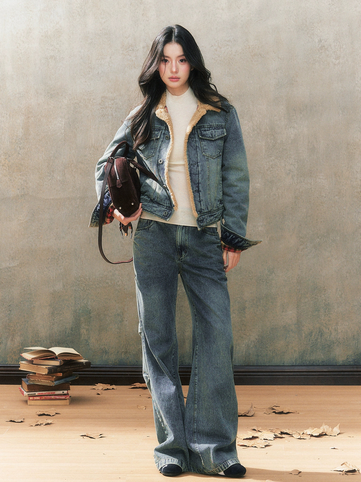 Blue Fleece-Lined Denim Jacket - CHINASQUAD