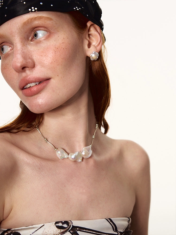 Simple Natural Baroque Pearl Necklace - CHINASQUAD