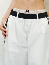 Lace Trim Pleated Wide-leg Pants - CHINASQUAD