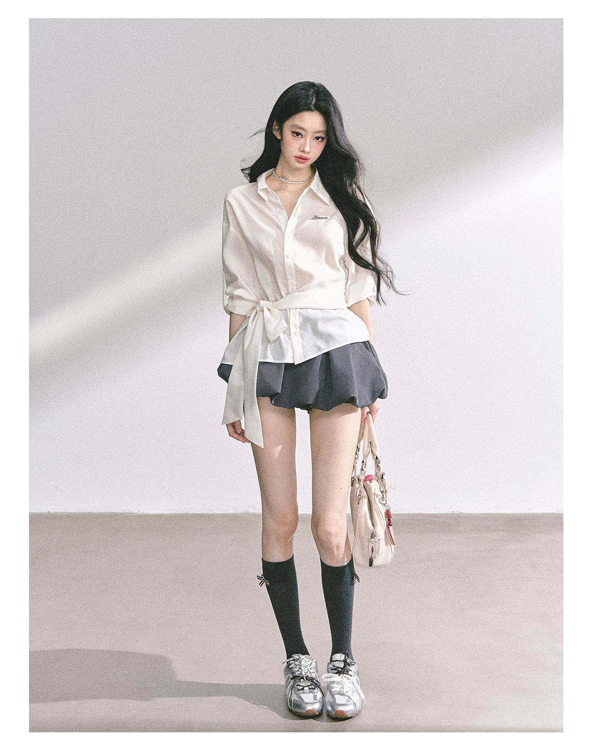 American-Style High-Waist Bubble Mini Skirt