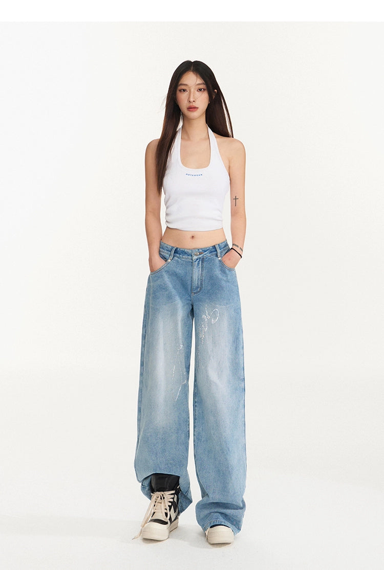Classic Wide-Leg Denim Pants