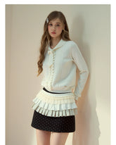 Ruffle Trim Bow Wool Sweater - CHINASQUAD