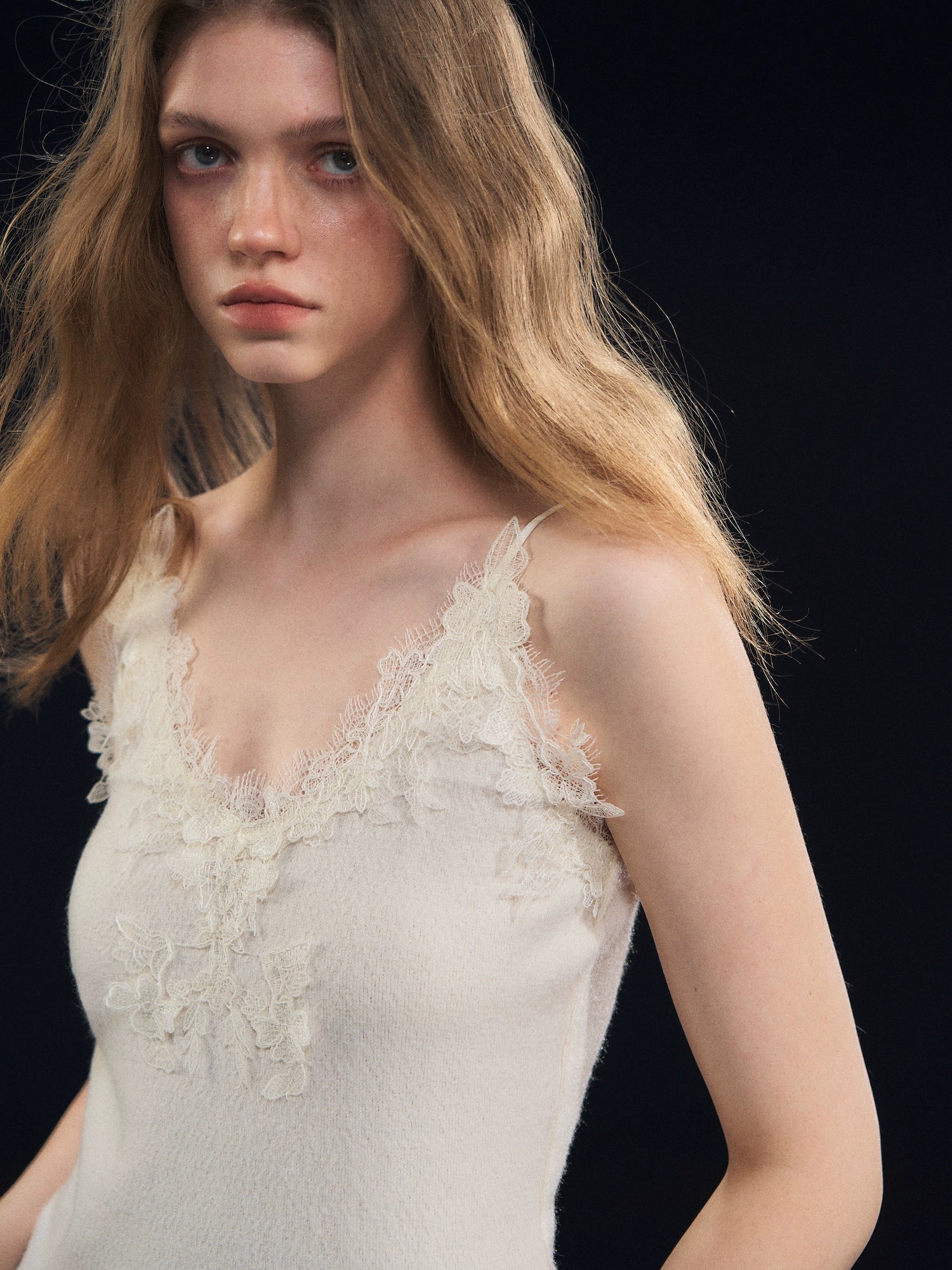 Textured Velvet Lace Cami Vest