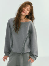 Lace Trim Off-Shoulder Sweatshirt - CHINASQUAD