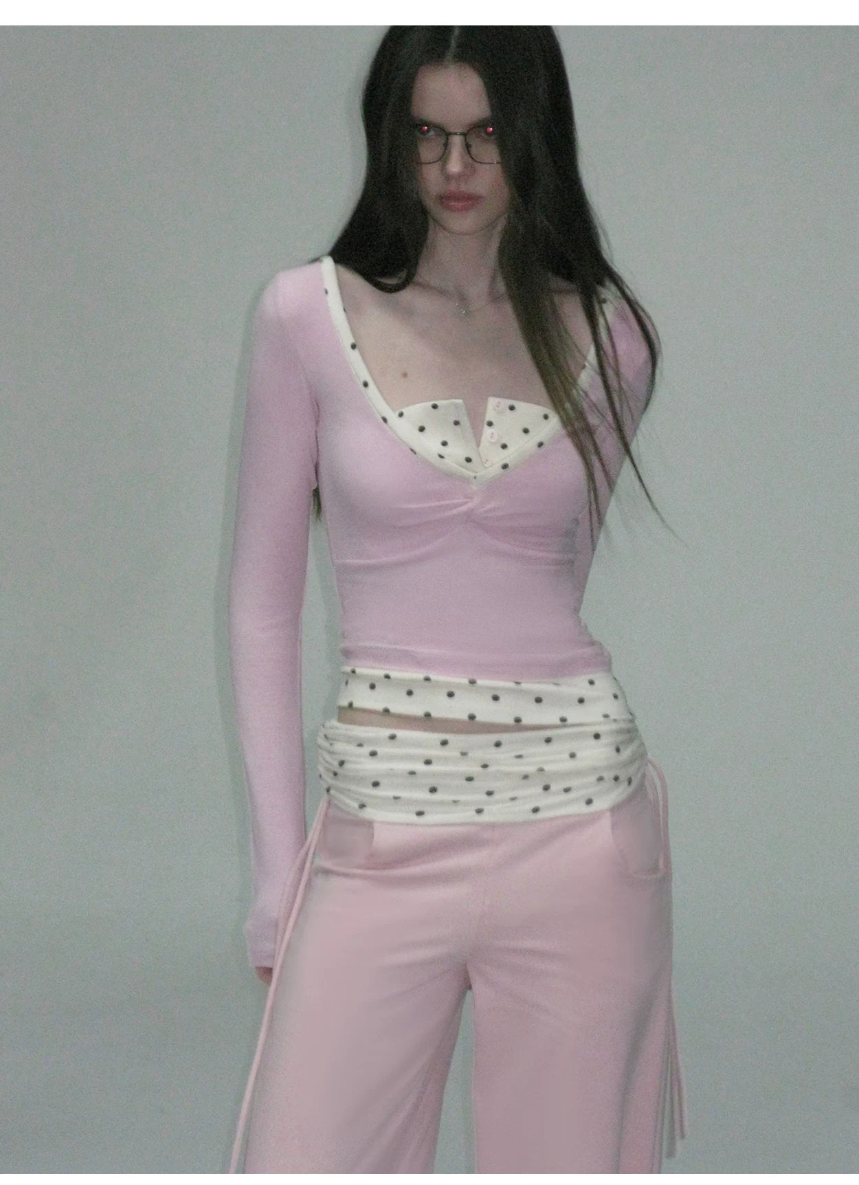 Faux Two-Piece Slim Long-Sleeve T-Shirt