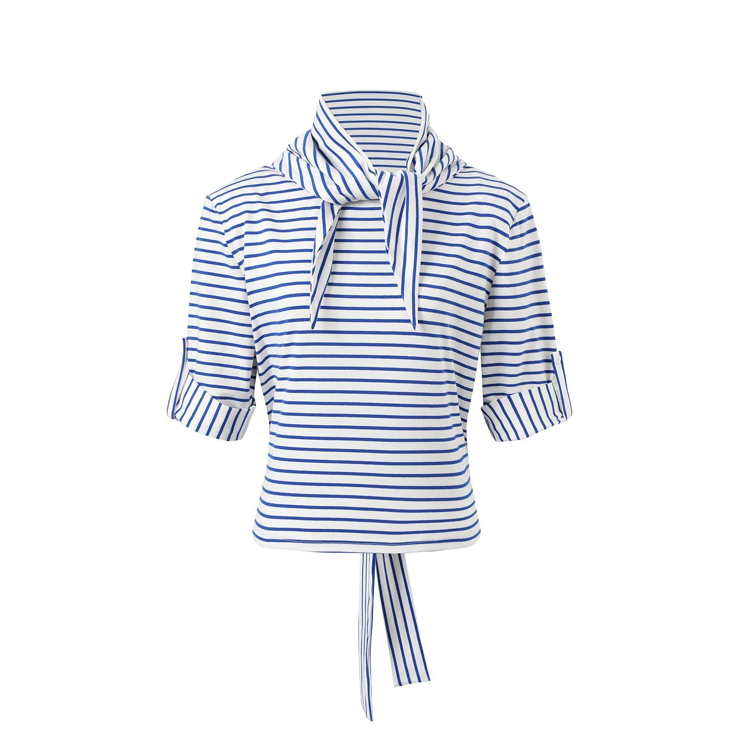 Dual-Tone Striped Knit Cropped T-Shirt - CHINASQUAD