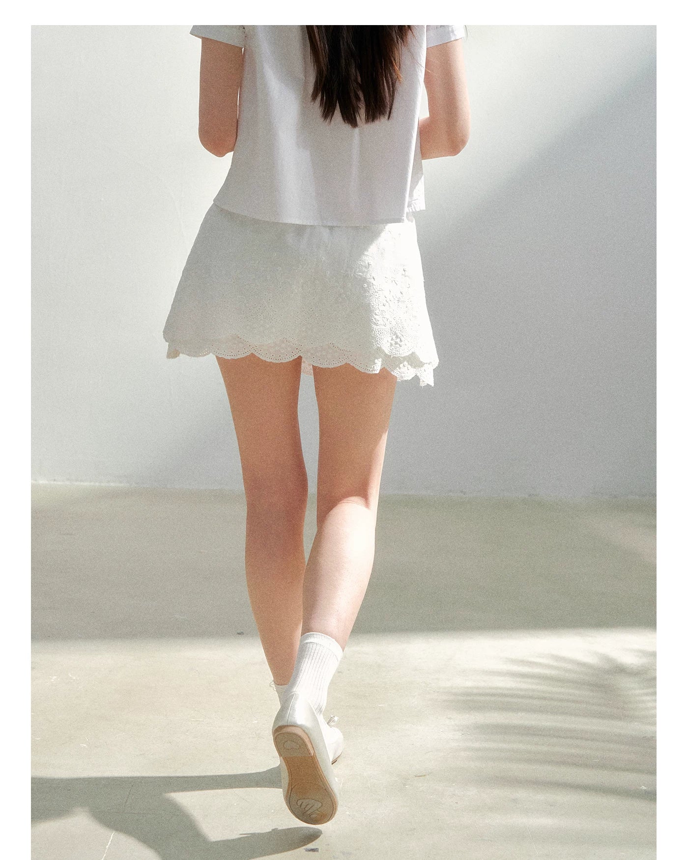 Vintage Embroidered Cotton Shirt & Skirt Set