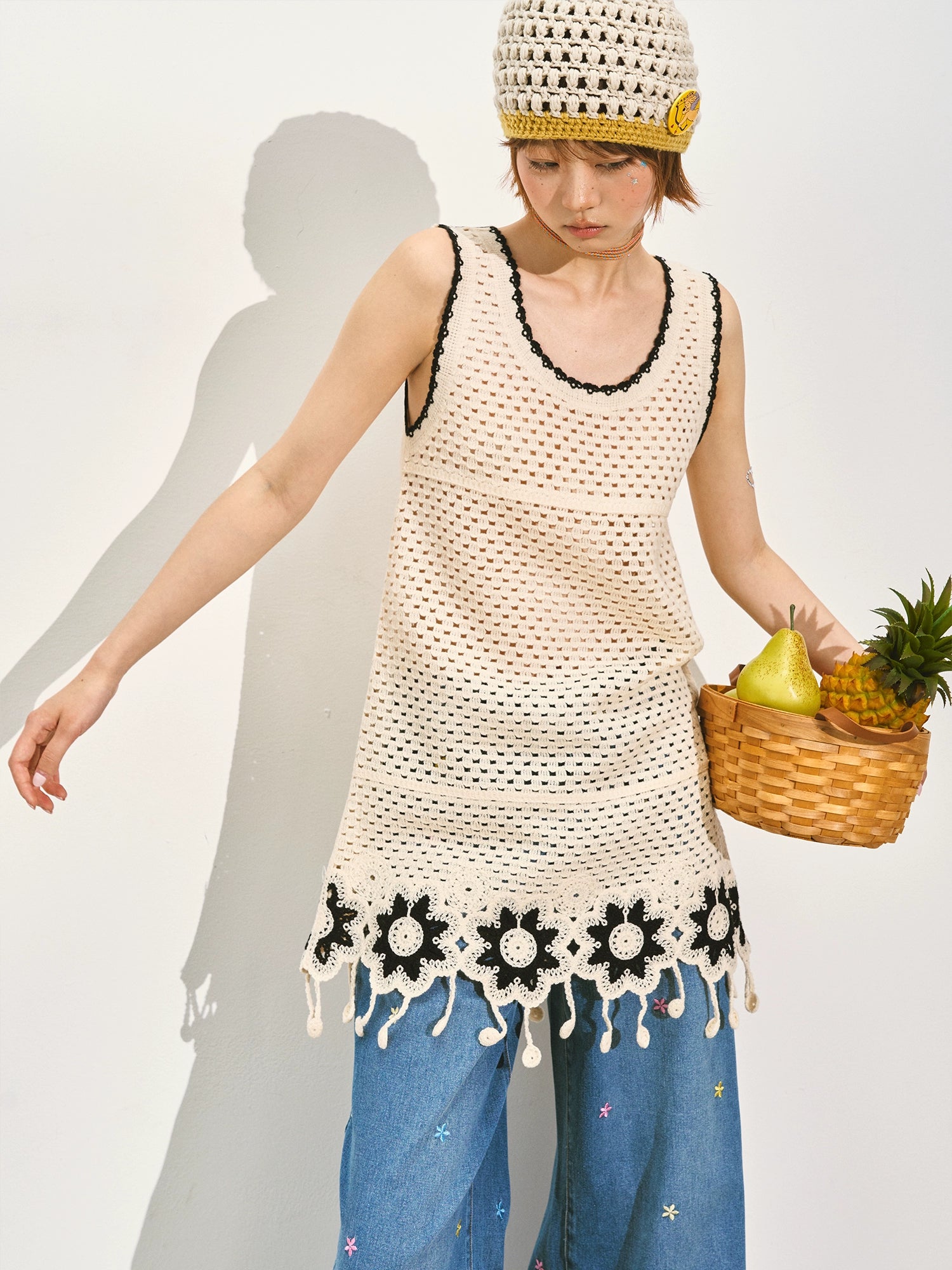 Lace Hollow Out Sleeveless Mini Dress - CHINASQUAD