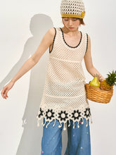 Lace Hollow Out Sleeveless Mini Dress - CHINASQUAD