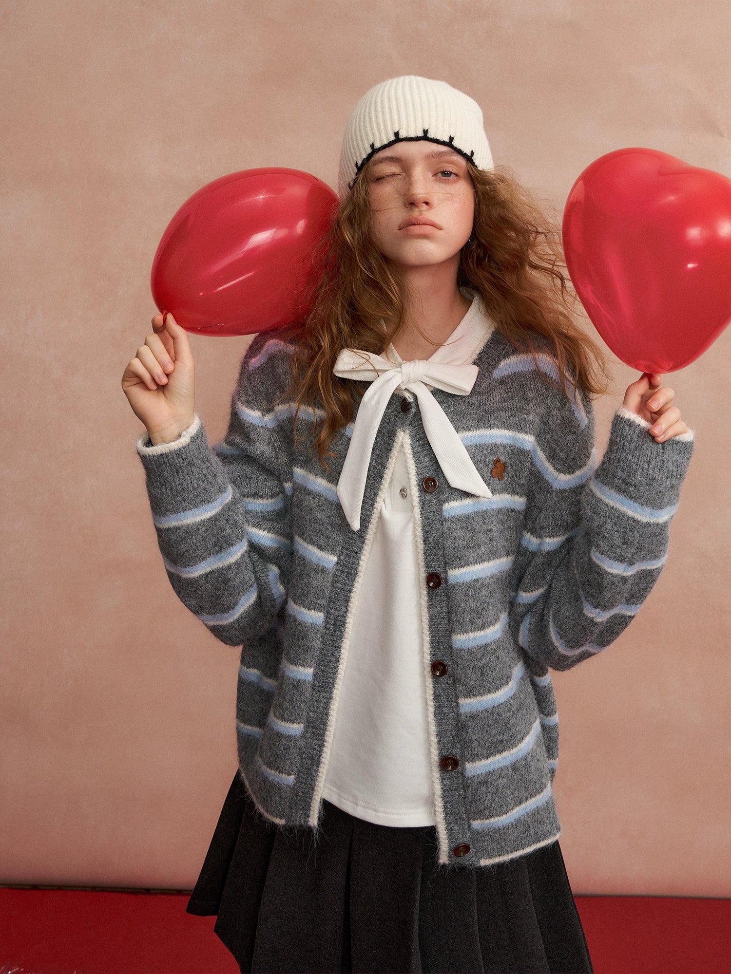 Retro Stripe Knit Cardigan