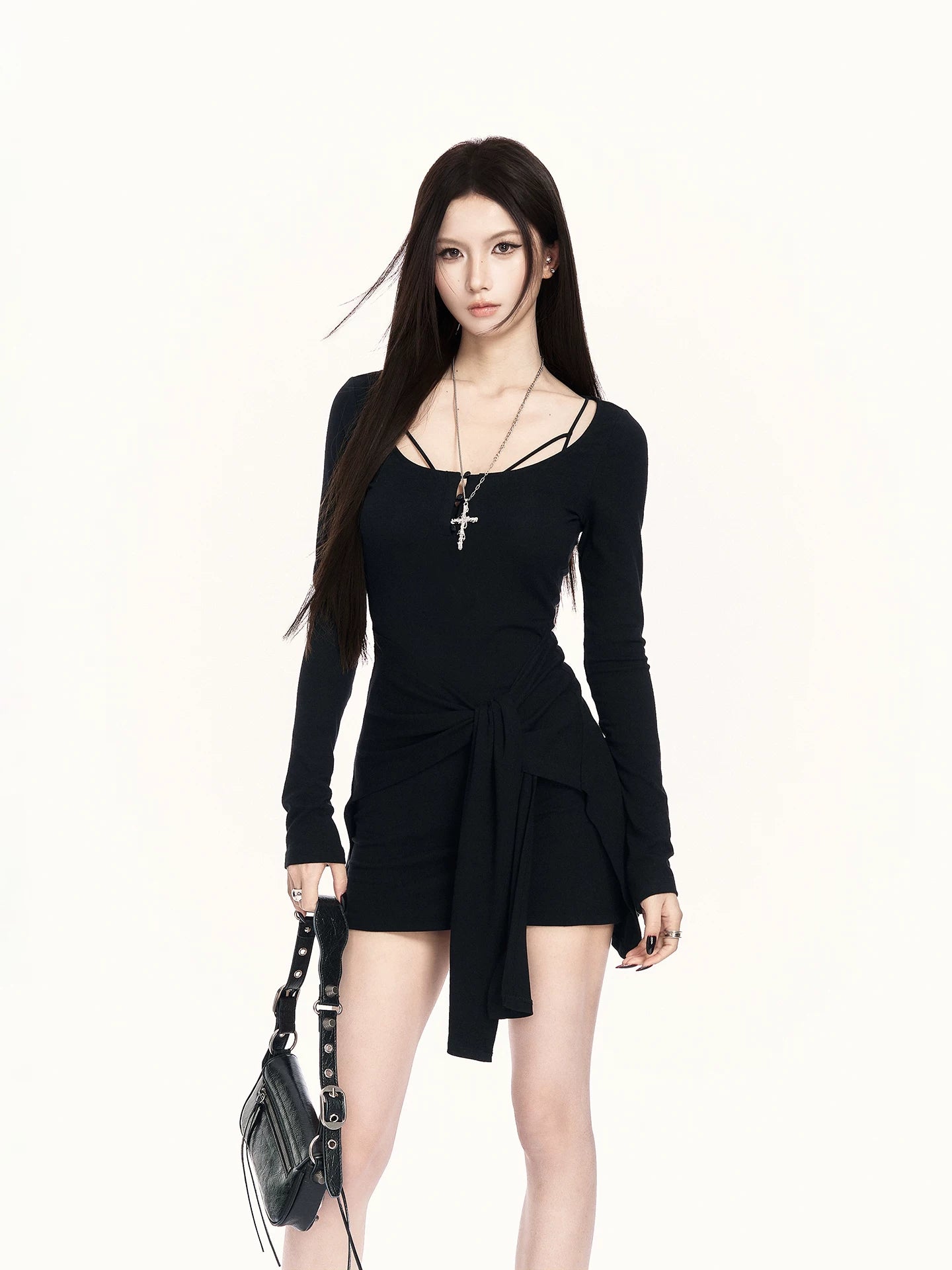 Faux Two-Piece Knit Bodycon Dress