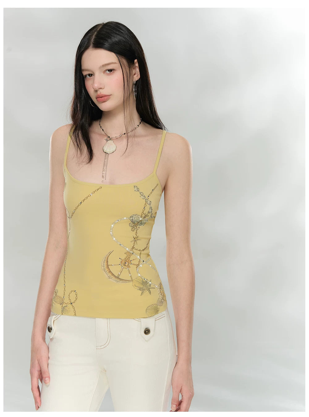 Crystal-Embellished Printed Slim-Fit Camisole
