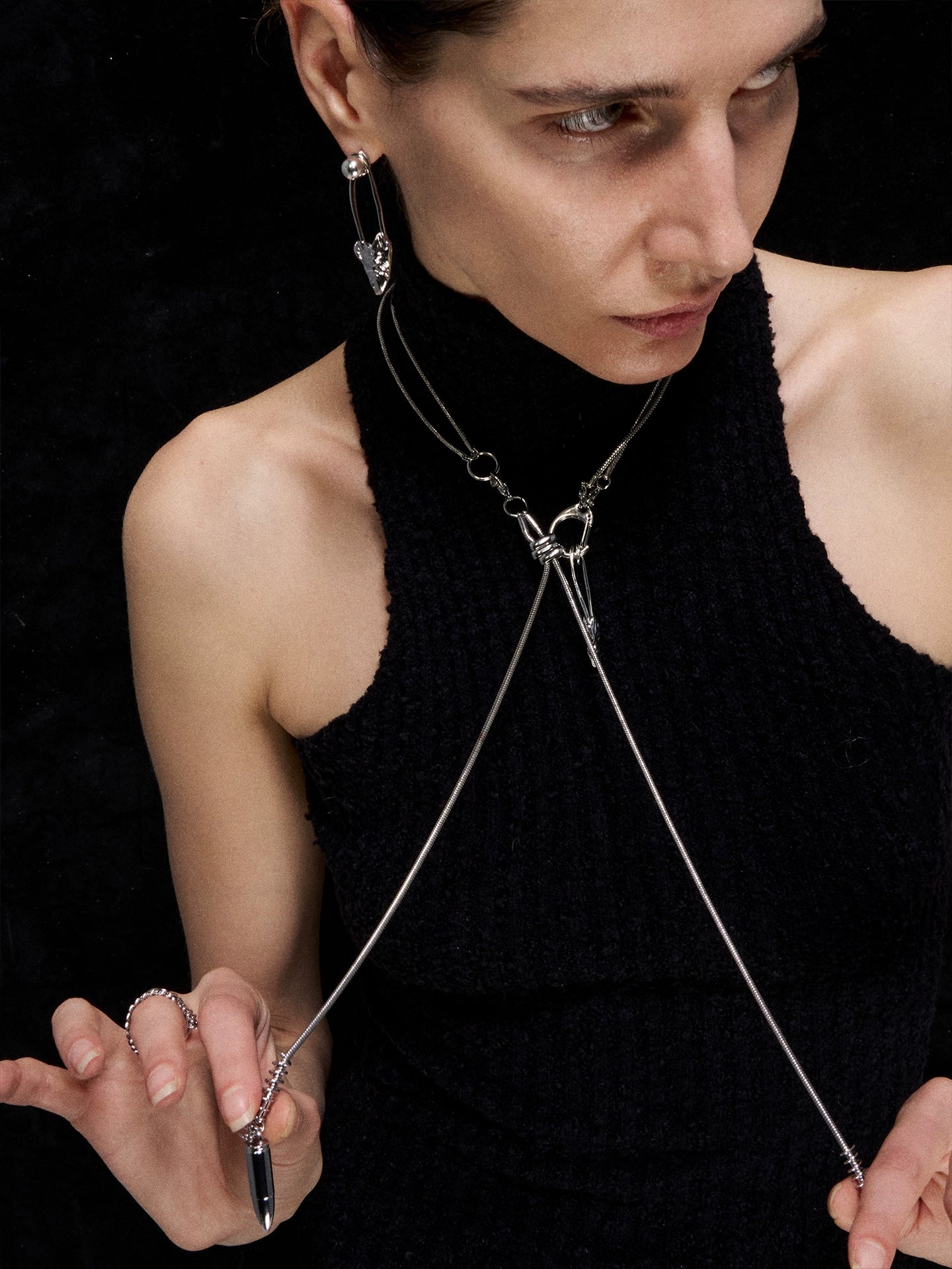 Paperclip Herringbone Adjustable Necklace