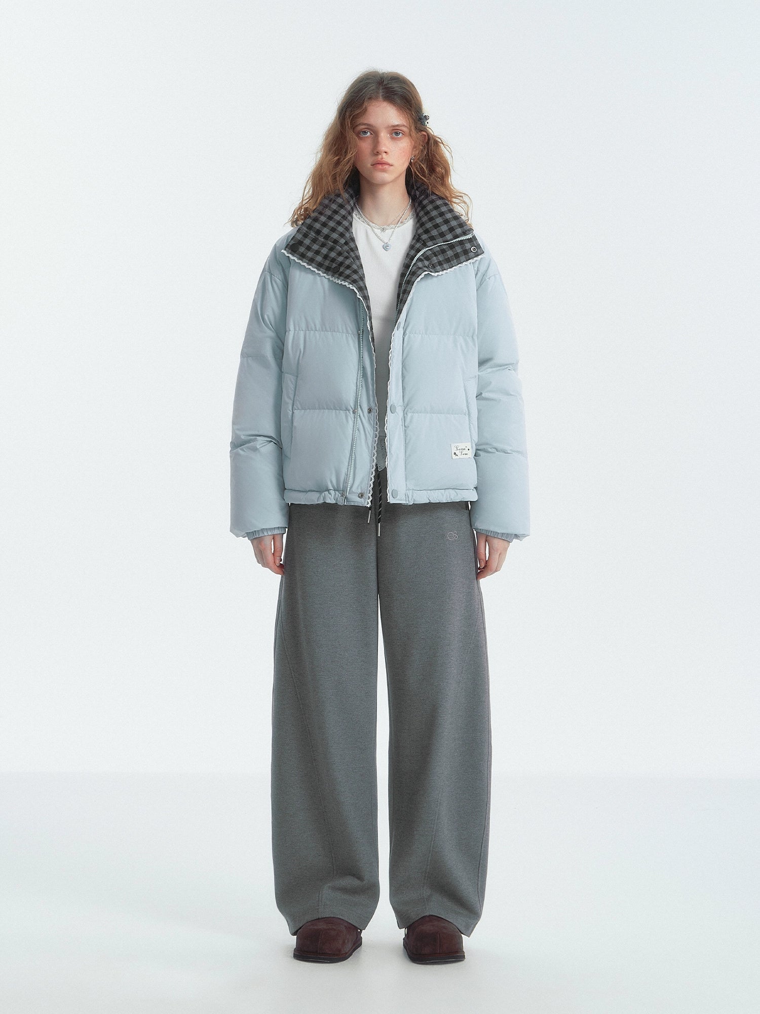 Lace-Trim Reversible Down Jacket - CHINASQUAD