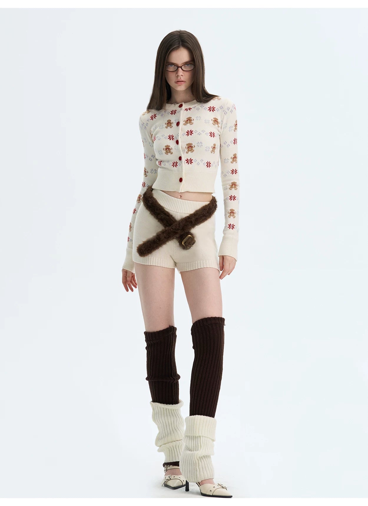 Cashmere-Blend Knit Cardigan Set