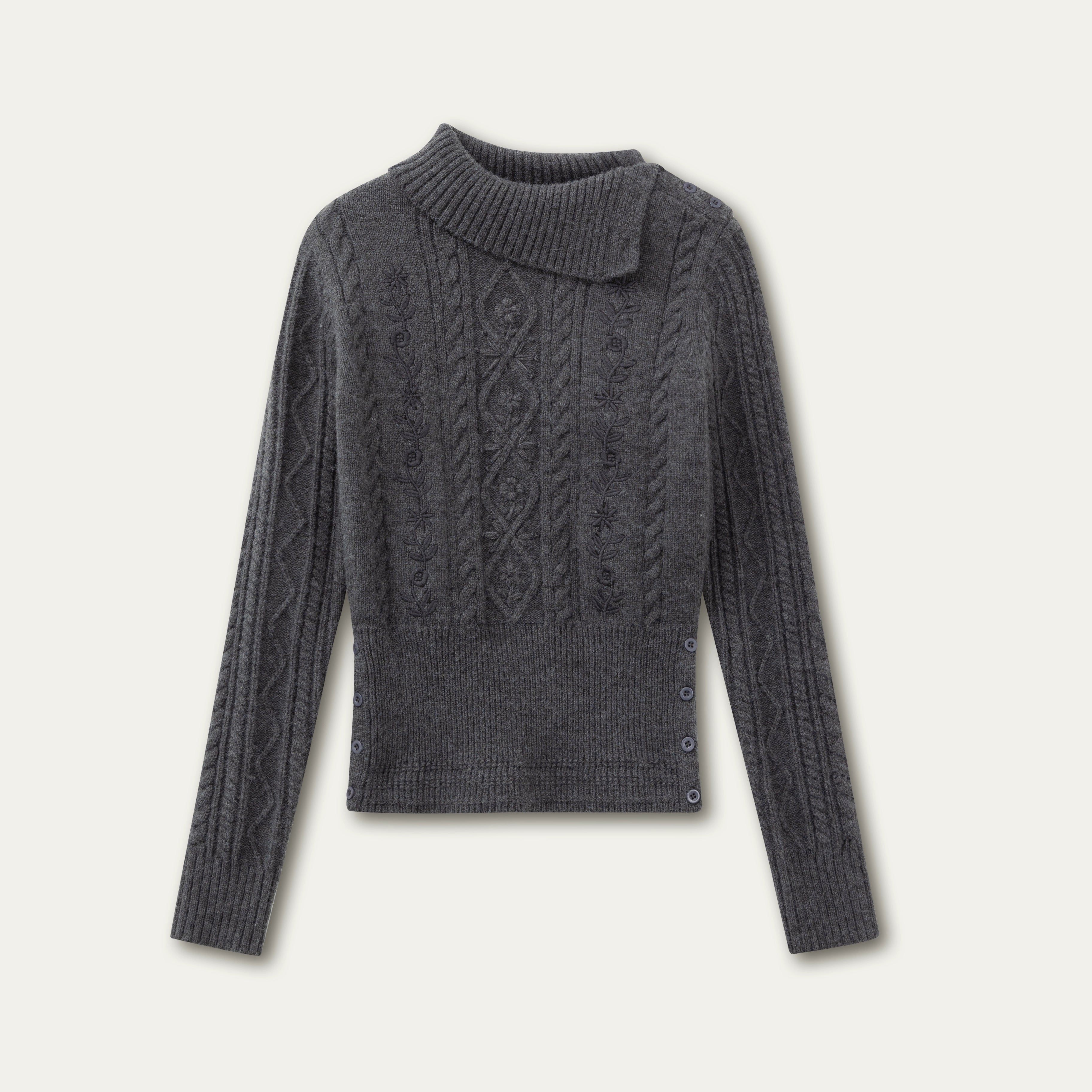 Winter Whisper Cable Knit Turtleneck Sweater - CHINASQUAD