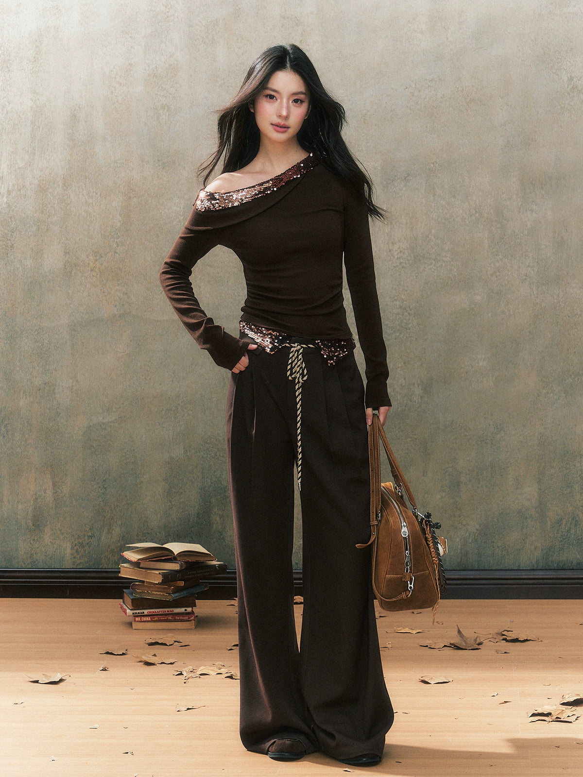 Off-Shoulder Plaid Patchwork Blouse - CHINASQUAD