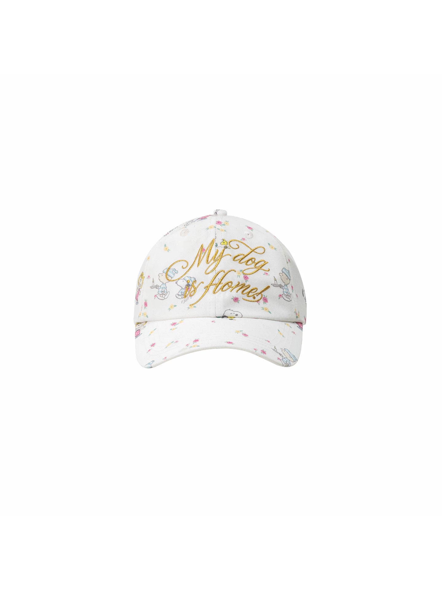 Snoopy Floral Embroidered Baseball Cap 1Jinn Studio