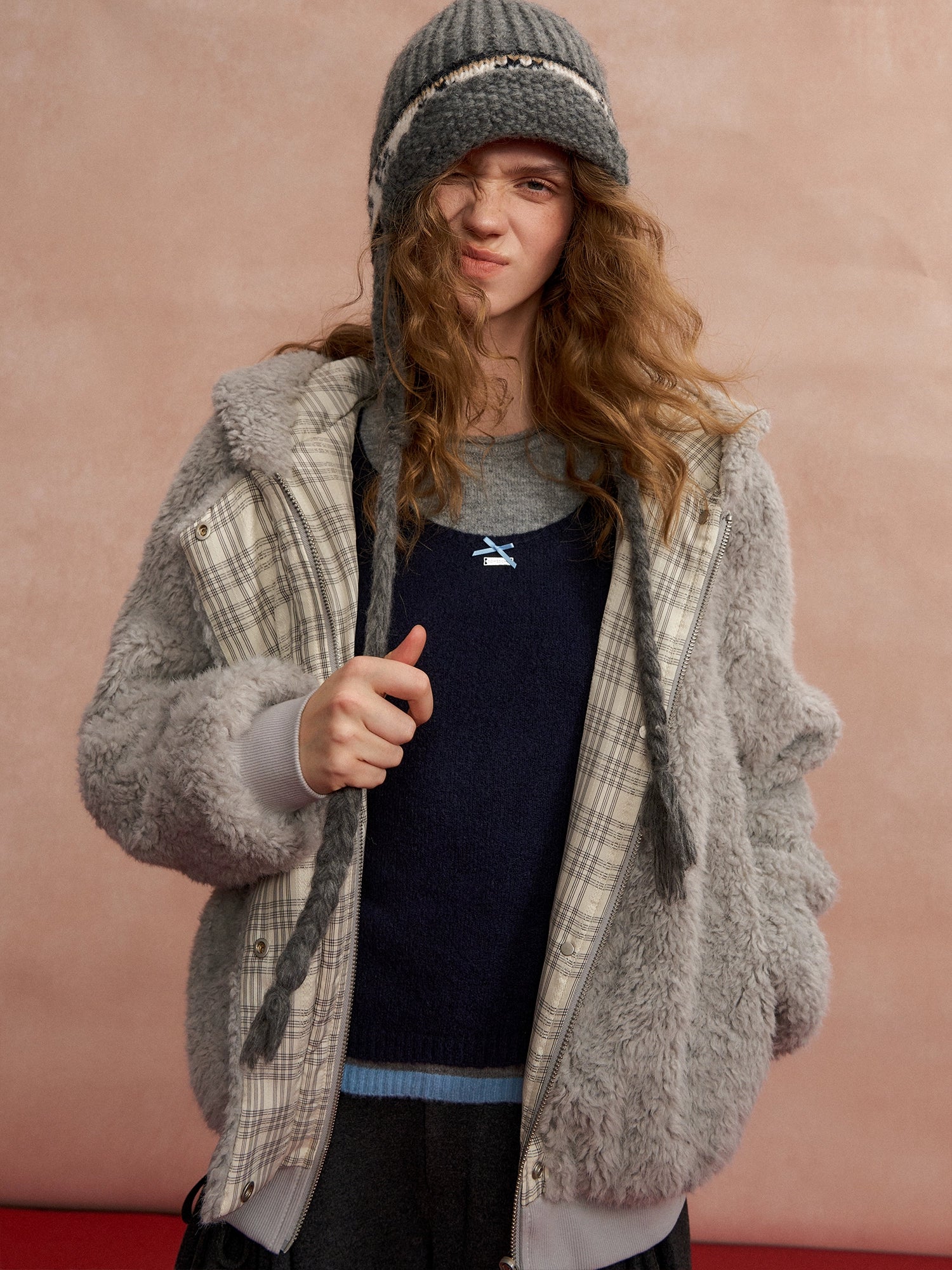 Reversible Hooded Sherpa Jacket