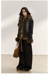 Faux Fur Trim Denim Jacket - CHINASQUAD