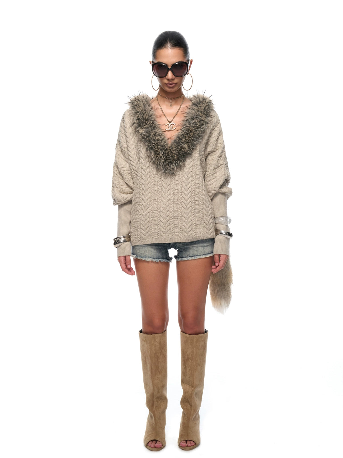 Wool-Blend Batwing Sweater