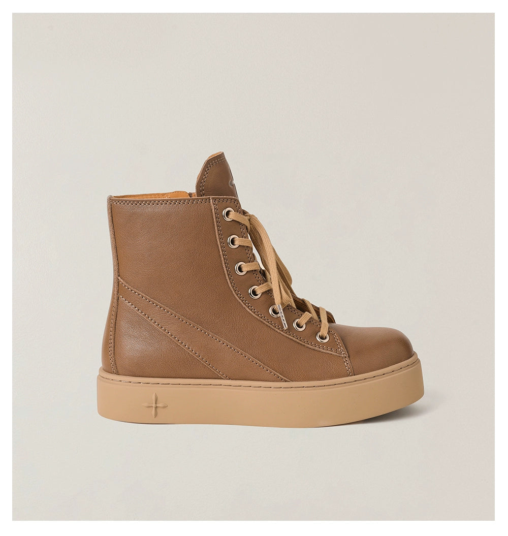 Compass Heritage Retro Leather High-Top Sneakers - CHINASQUAD