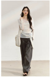 Tailored Draped Straight-Leg Trousers - CHINASQUAD