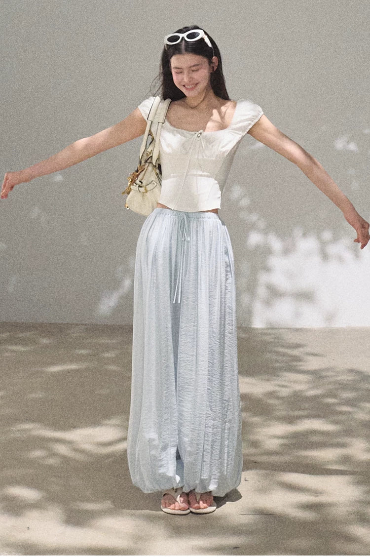 Silk-Blend Relaxed Wide-Leg Trousers
