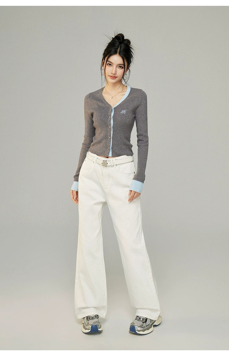MacyMccoy Logo Embroidered Wide-Leg Jeans - CHINASQUAD