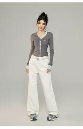 MacyMccoy Logo Embroidered Wide-Leg Jeans - CHINASQUAD