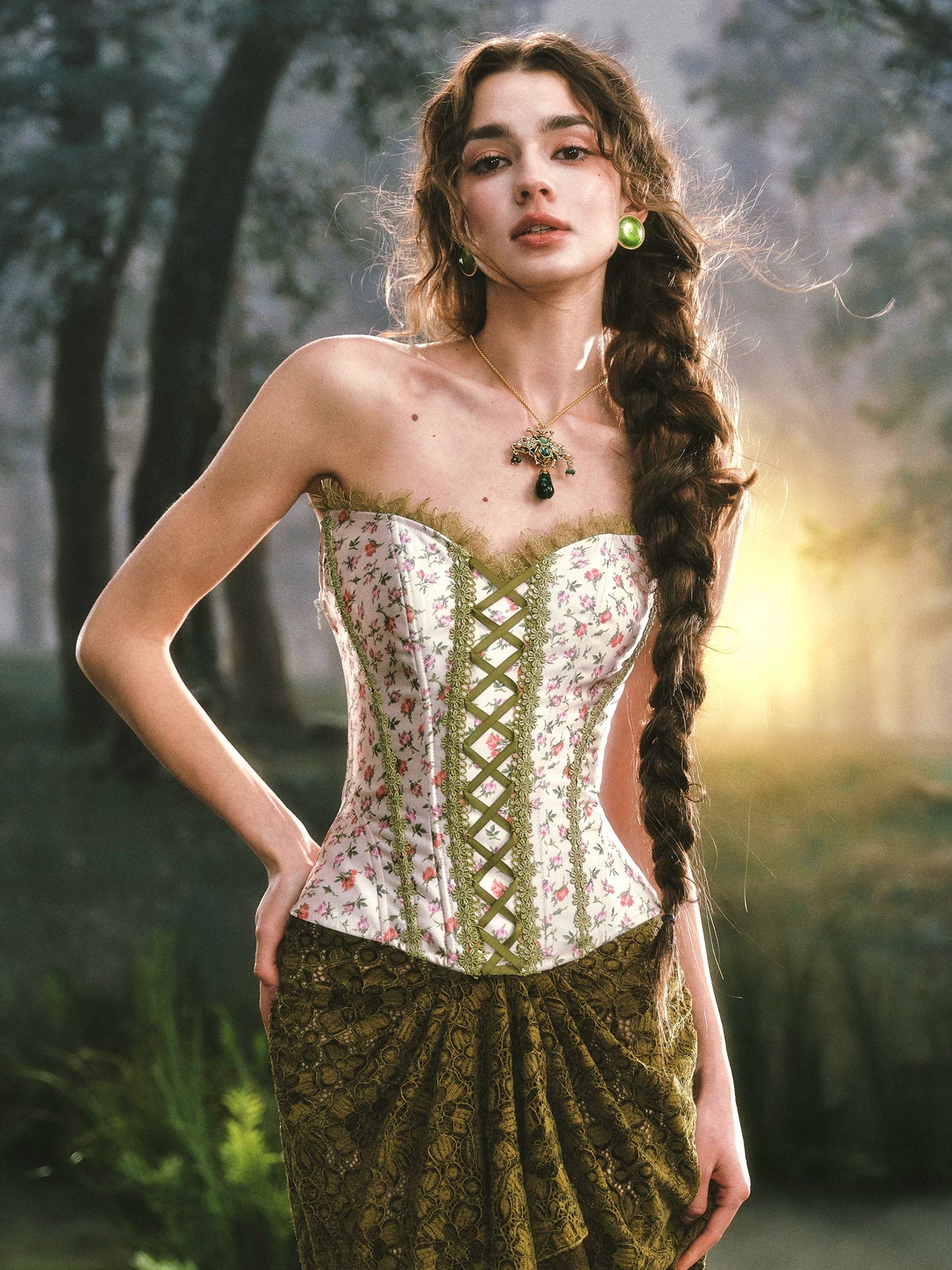 Enchanted Woodland Corset & Lace Skirt Set