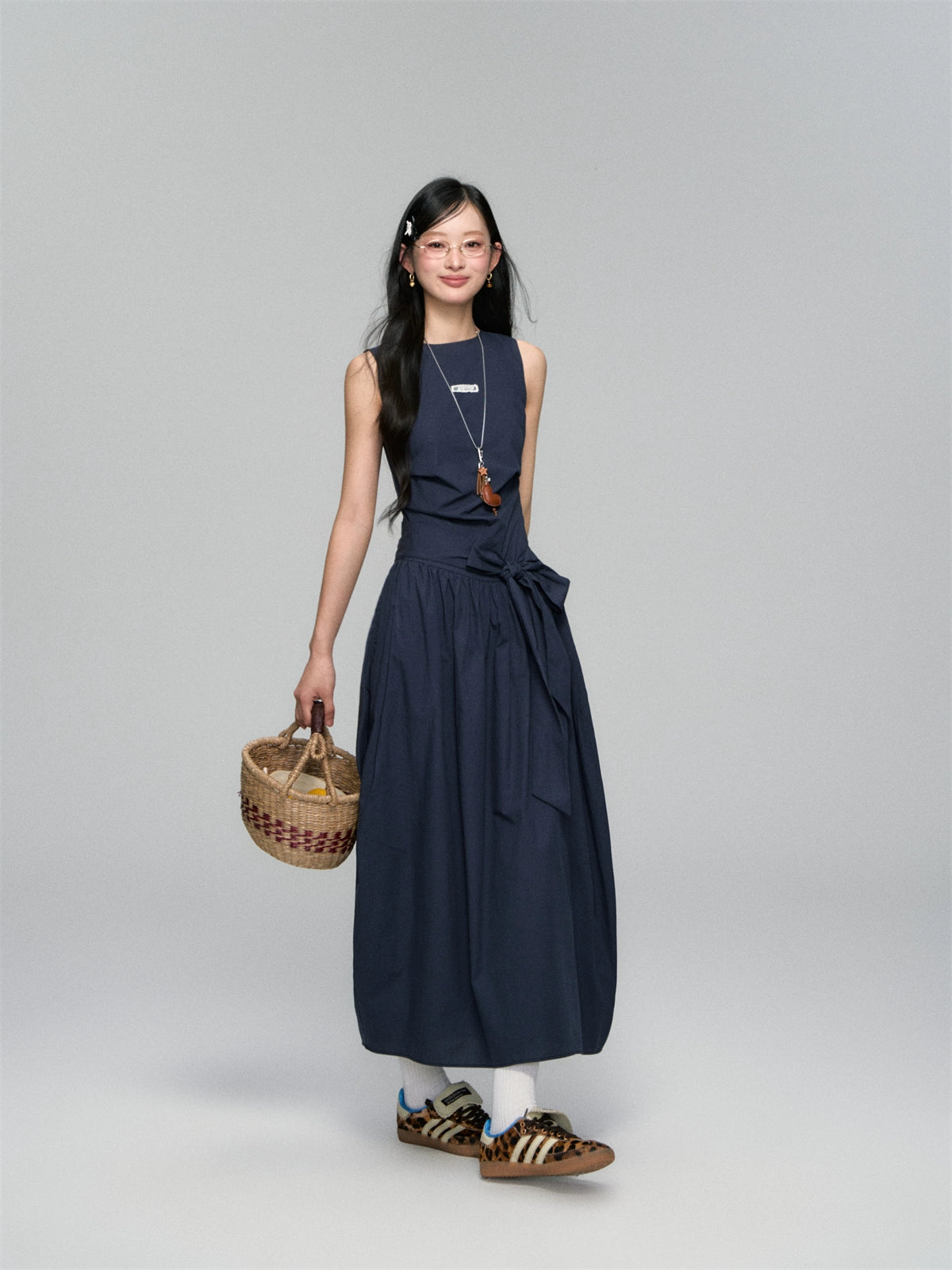 Sleeveless Tie-Waist A-Line Sundress - CHINASQUAD