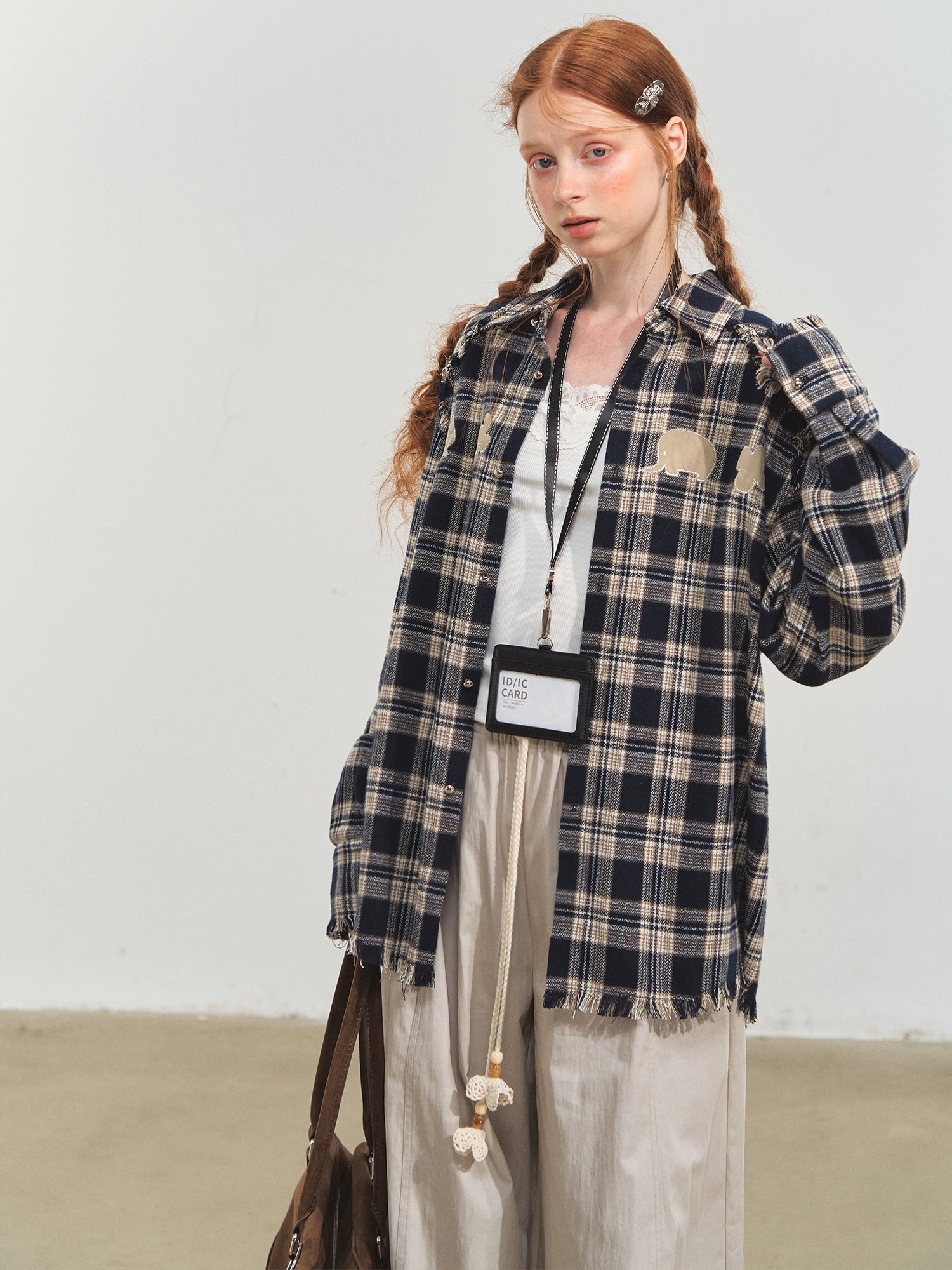 Fun Tassel Plaid Shirt