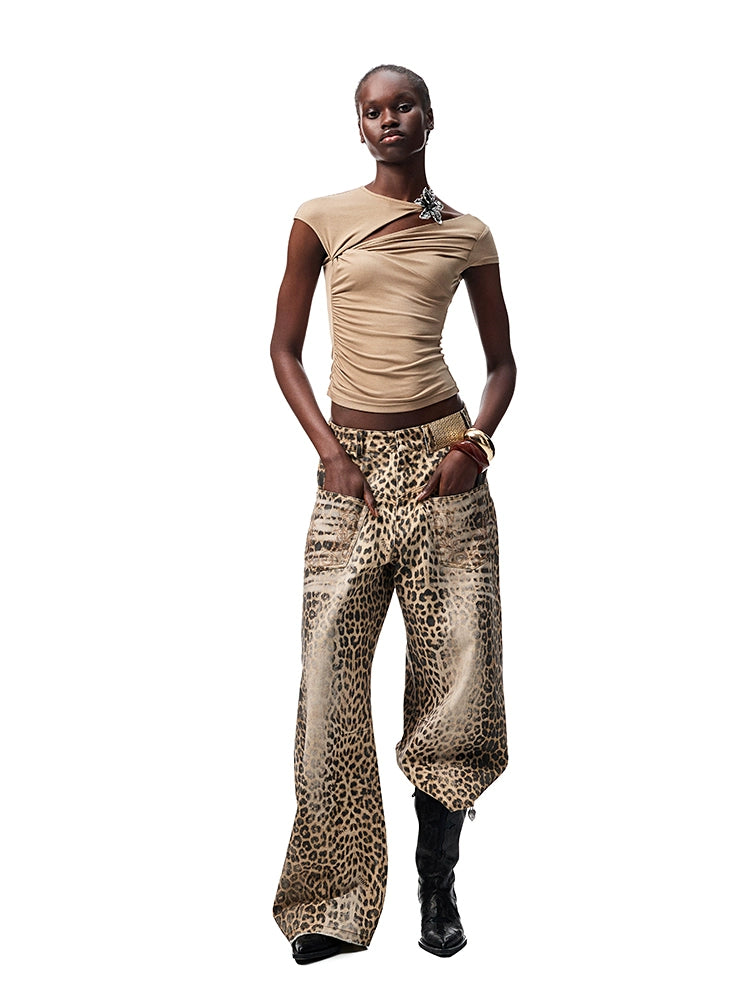 Knot-Pleated Slim-Fit Acetate T-shirt - CHINASQUAD