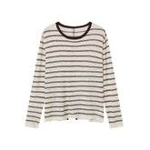 Retro Stripe Versatile Knit T-Shirt - CHINASQUAD