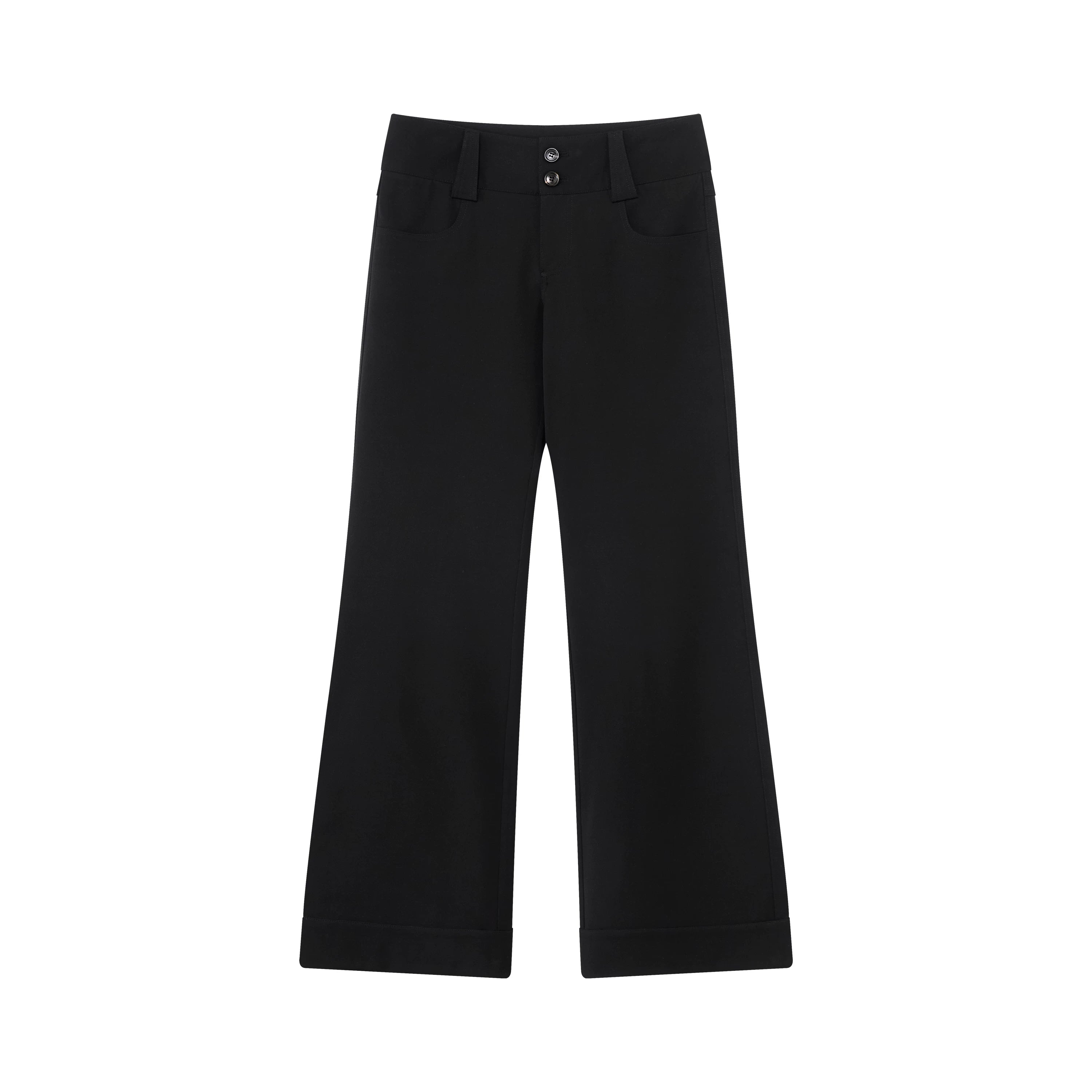 Low-Rise Wide-Leg Tailored Trousers