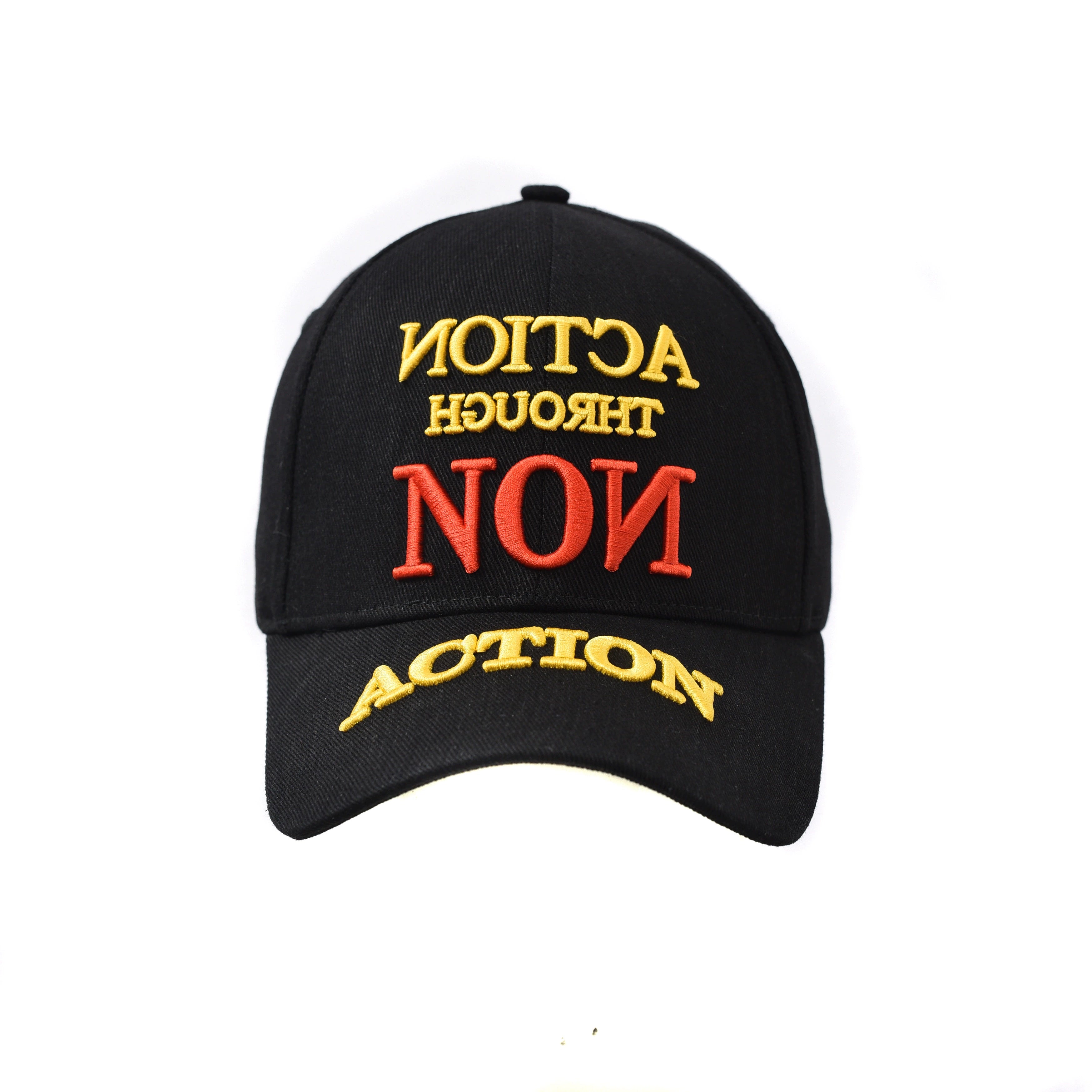 Heavy Embroidered Graphic Denim Baseball Cap