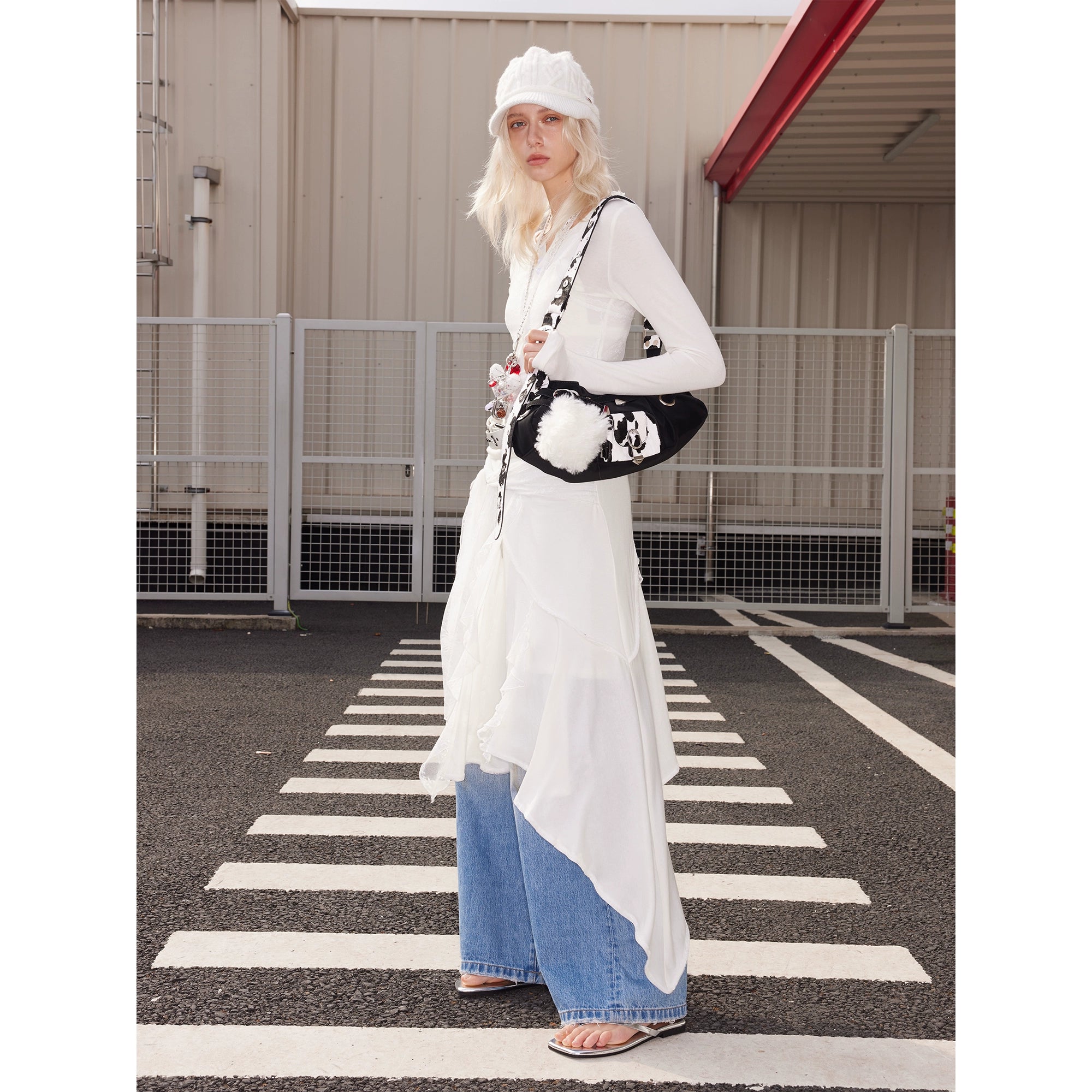 Leather Pony Hair Punk Shoulder Bag - CHINASQUAD