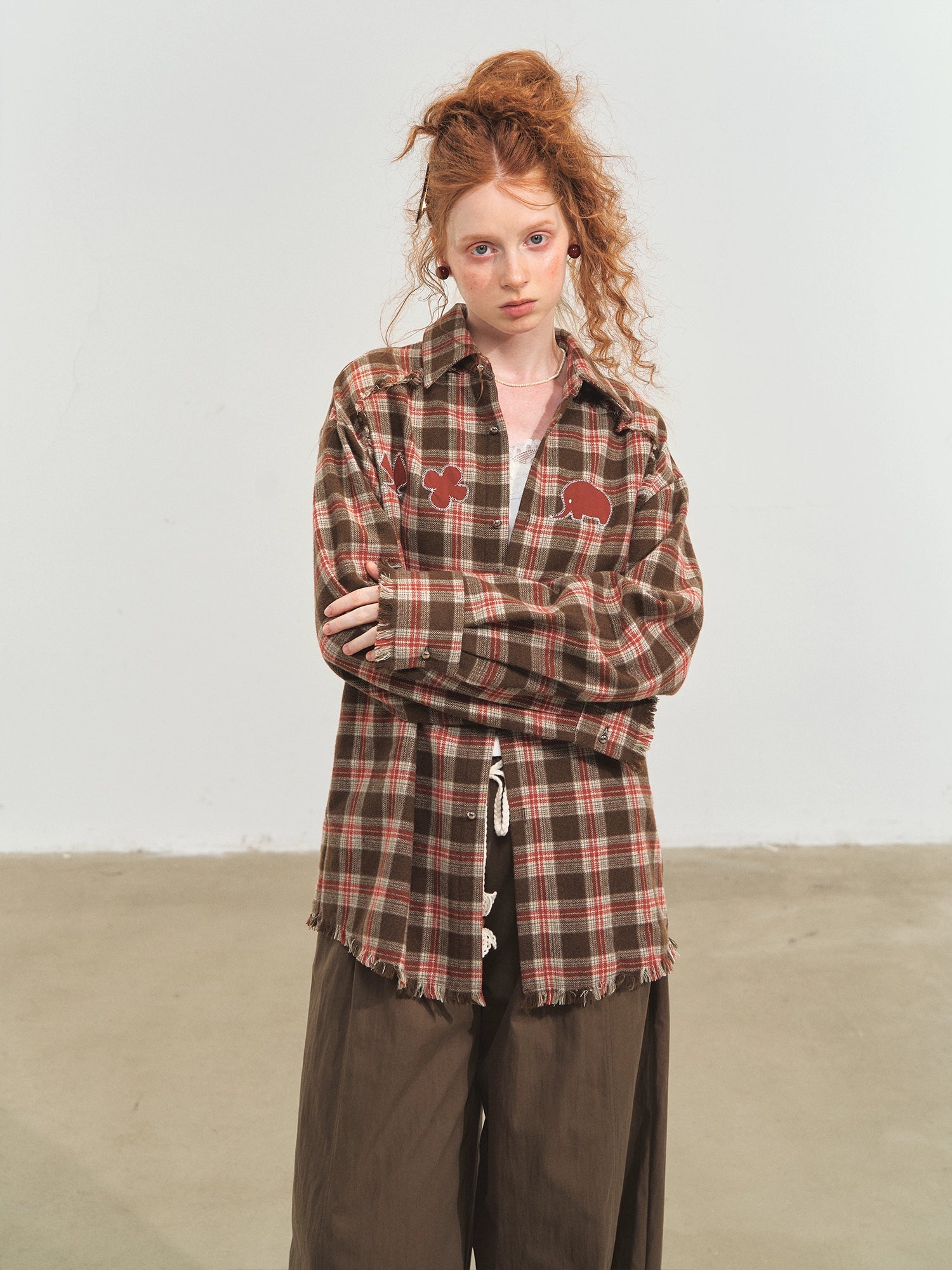 Fun Tassel Plaid Shirt