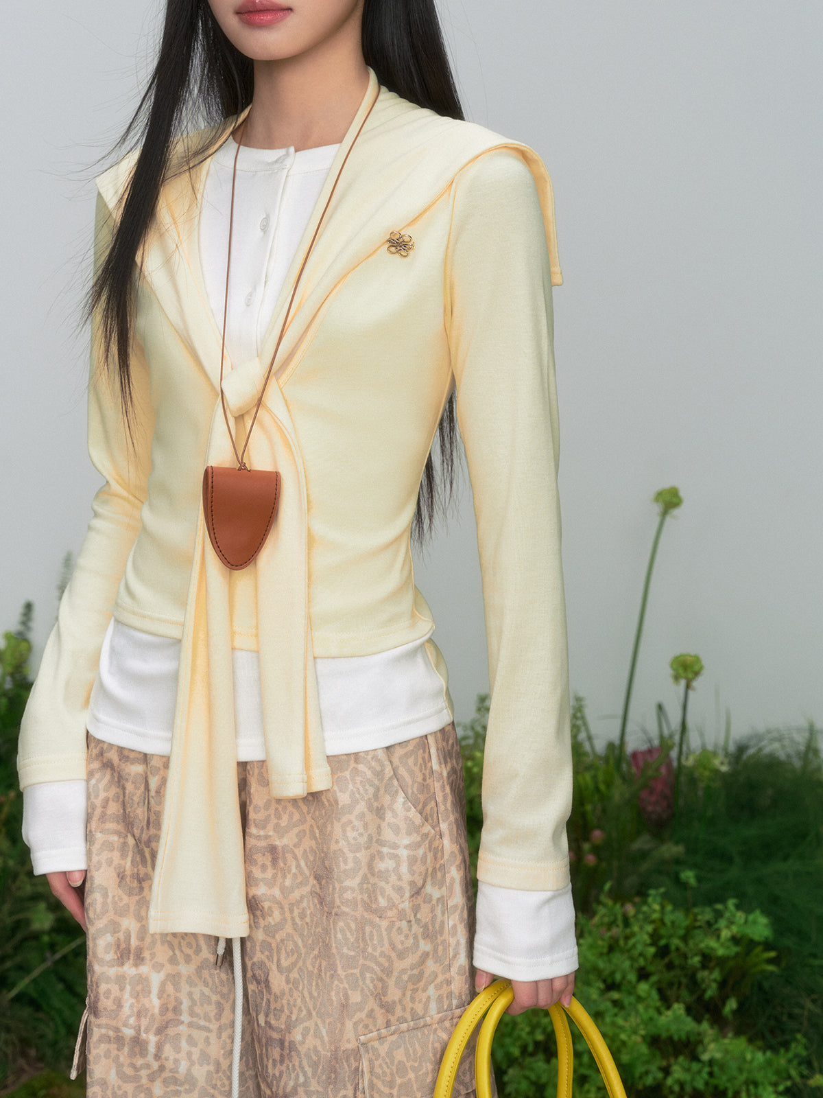 Tie-Up Henley Long-Sleeve T-shirt - CHINASQUAD