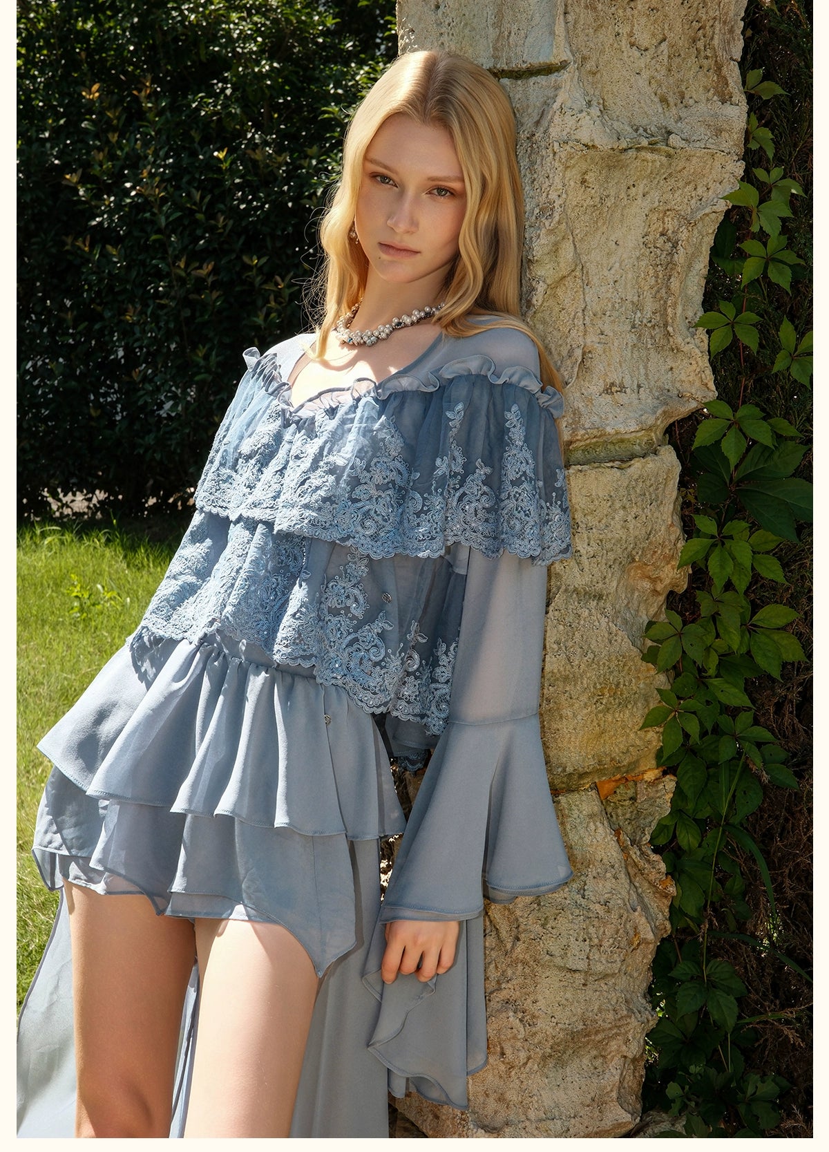 Ondine Chiffon Lace Set - CHINASQUAD