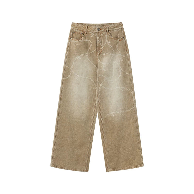 Beverly Washed Wide-Leg Denim Trousers