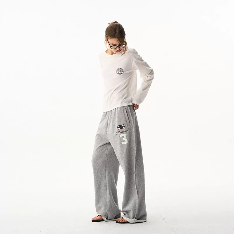Multi-Color Embroidered Raw-Edge Sweatpants