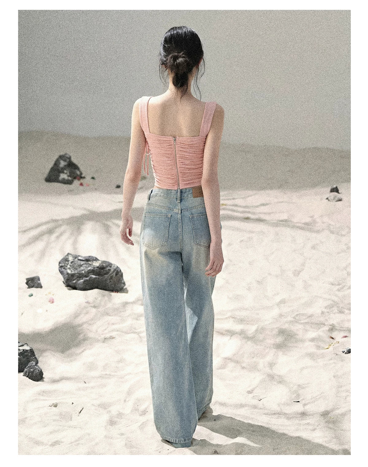 Crushed Spring Peach Blossom Top
