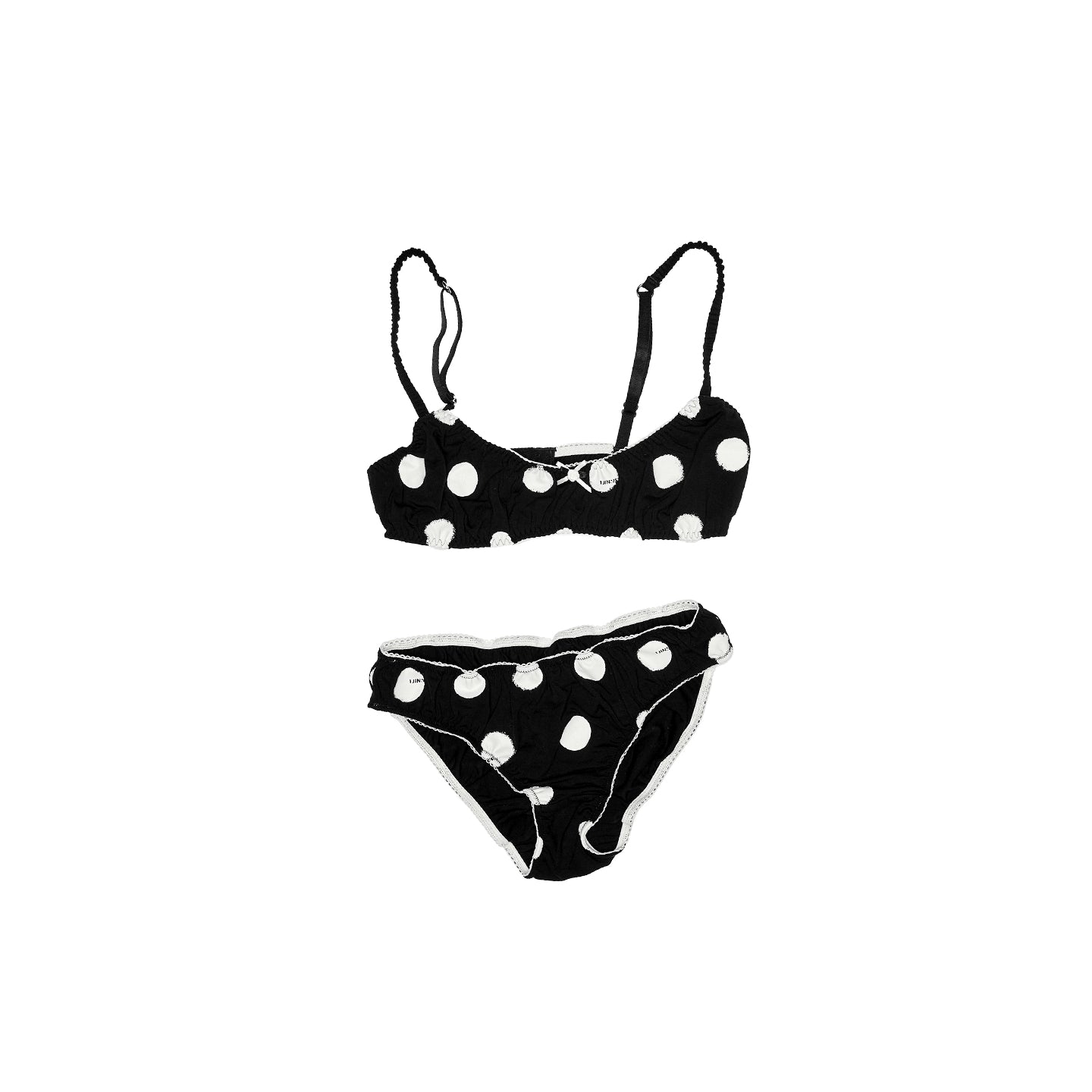 Color-Block Polka Dot Lace Lingerie