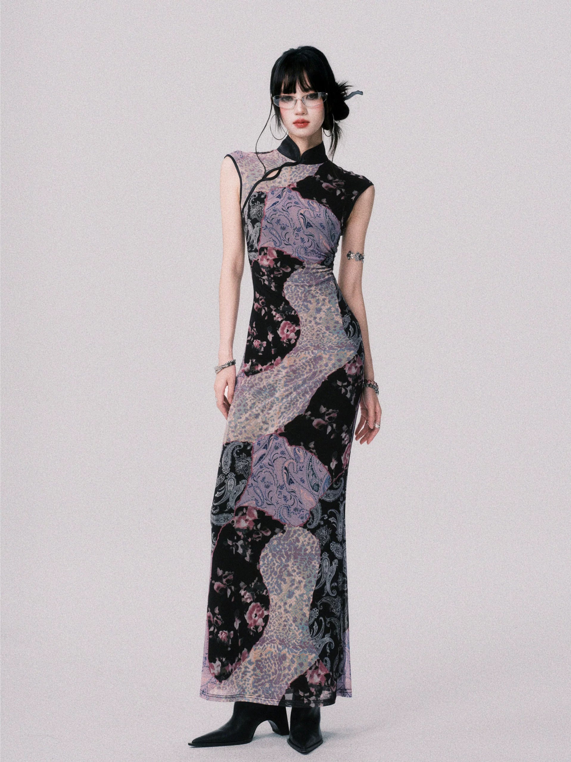Mesh New Chinese-Style Cheongsam Dress