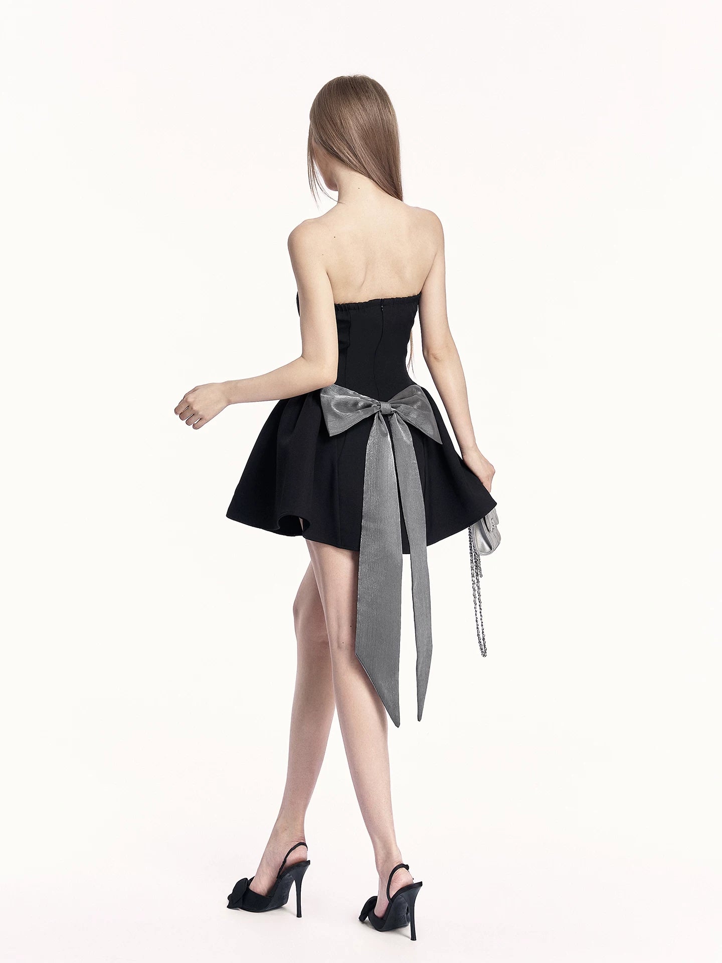 French Heiress Strapless Black Evening Dress