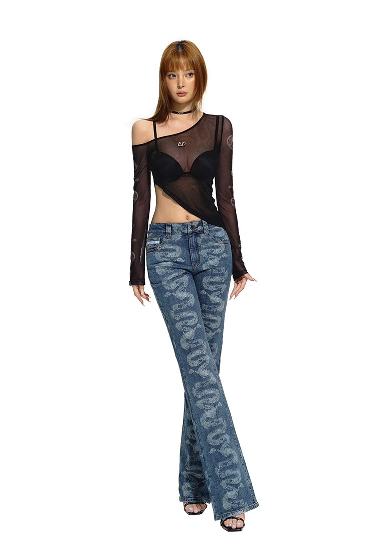 Blue Low-Waist Skinny Straight-Leg Jeans - CHINASQUAD